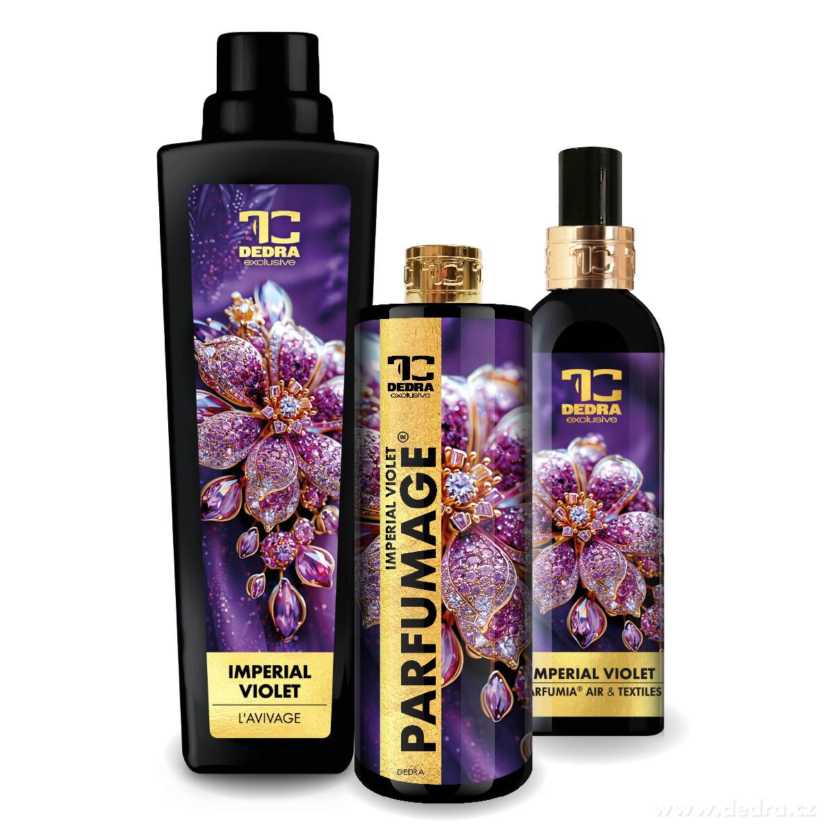 Voňavá sada | IMPERIAL VIOLET |  Aviváž + osvěžovač vzduchu + parfém na praní