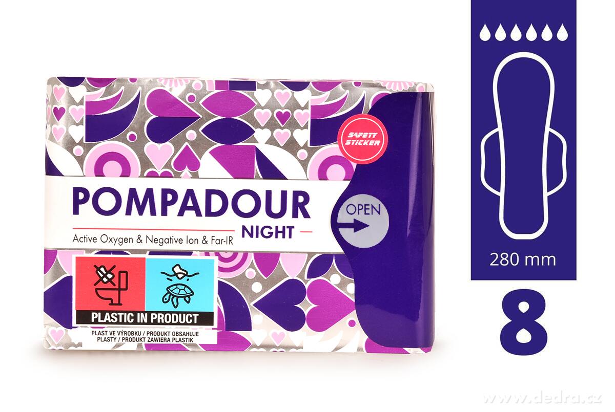 POMPADOUR® NIGHT nočné aniónové vložky s krídelkami + tester zadarmo