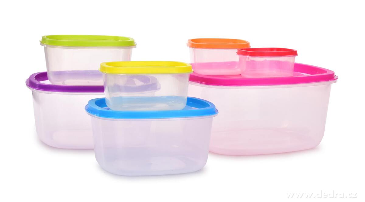 SEDMIKRÁSKA | Sada 7 dóz na uchovávání potravin | s barevnými víky