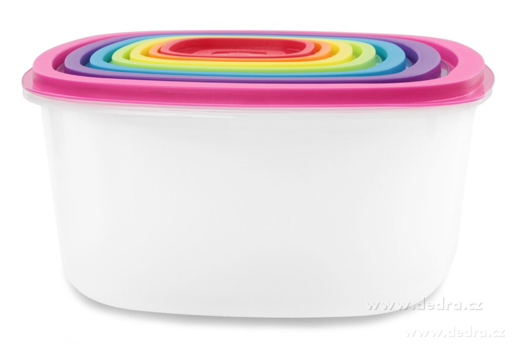 SEDMIKRÁSKA | Sada 7 dóz na uchovávání potravin | s barevnými víky