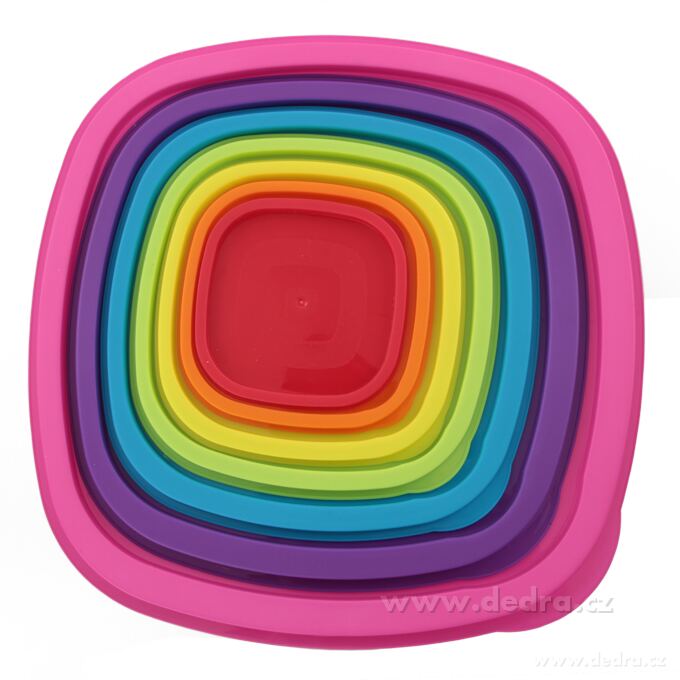 SEDMIKRÁSKA | Sada 7 dóz na uchovávání potravin | s barevnými víky