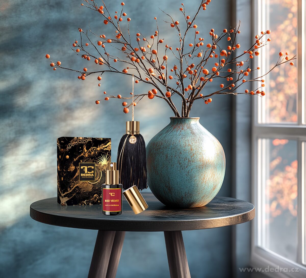 POMPON | luxusní vonný střapec s bytovým parfémem | RED VELVET | PARFUMIA®