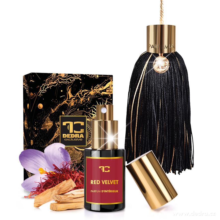 POMPON | luxusní vonný střapec s bytovým parfémem | RED VELVET | PARFUMIA®