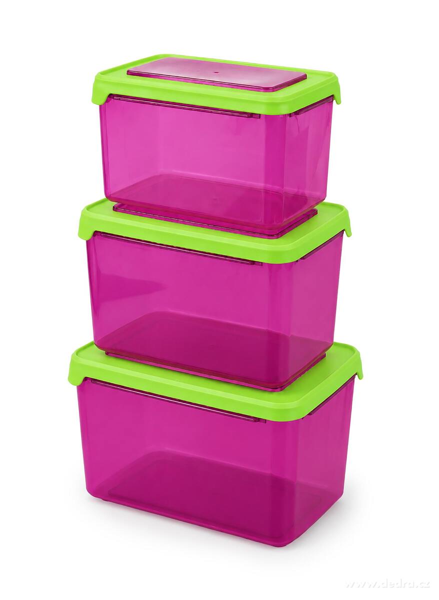HERMETIC SILIBOX | 0,95 + 1,6 + 2,5 L | sada 3 potravinových boxů se silikonovým těsněním