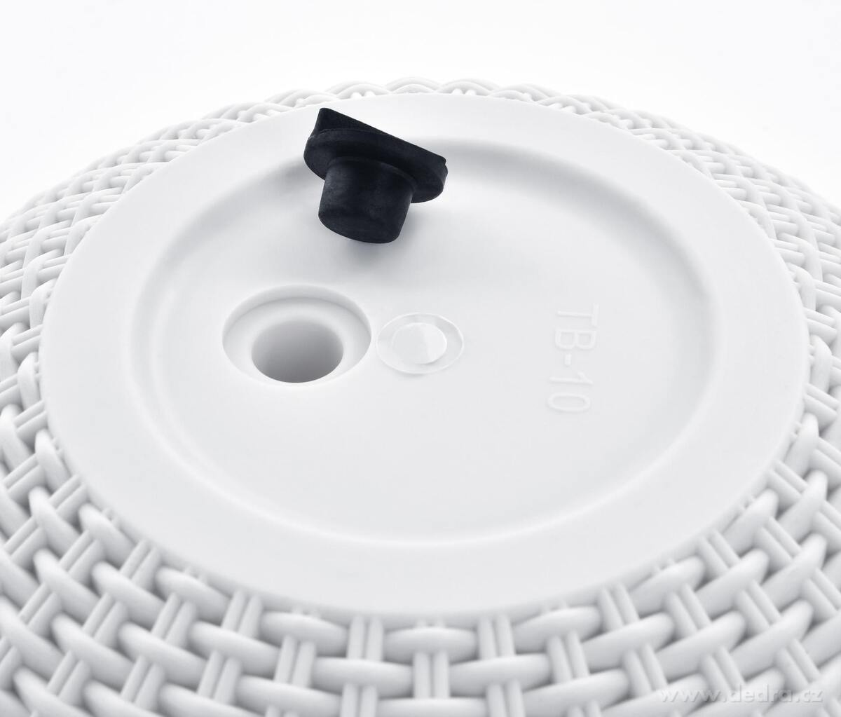 RATAN | samozavlažovací květináč závěsný | imitace ratanu | bílý | Ø 22 cm