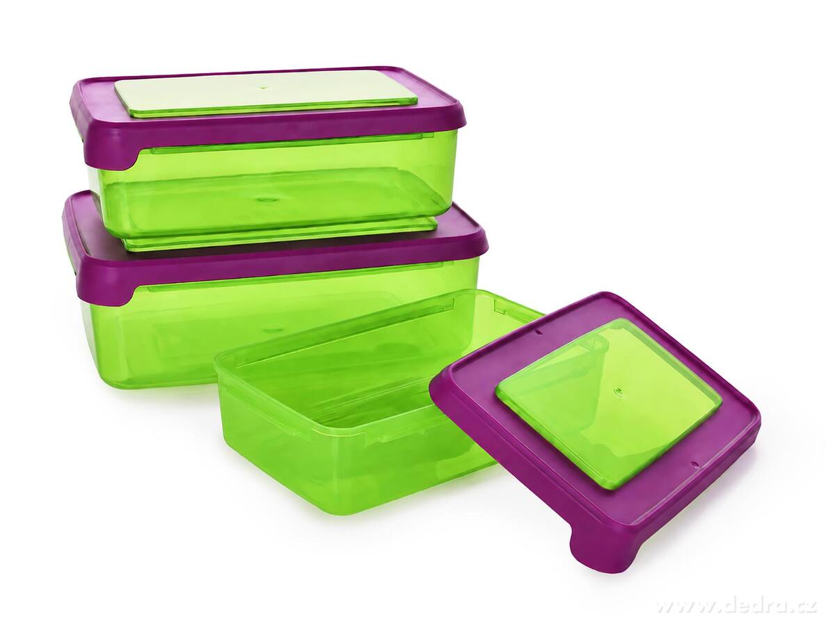 HERMETIC SILIBOX | 400 + 700 + 1100 ml | sada 3 potravinových boxů se silikonovým těsněním