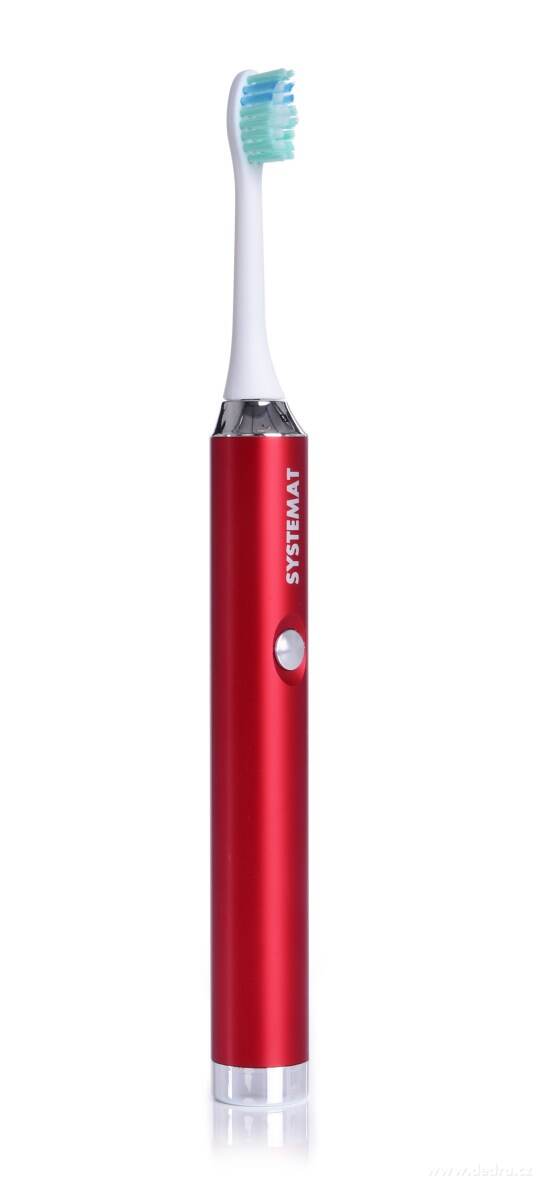 Sonický extra jemný kartáček na zuby, celokovový, metalic red