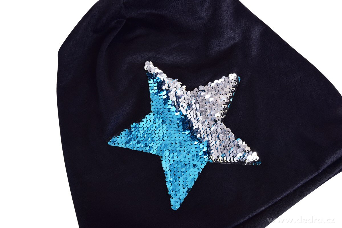 STAR 2v1 čepice s dvoubarevnou pajetkovou hvězdou