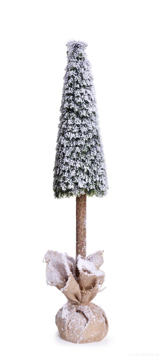ZASNĚŽENÁ JEDLE GRANDE | dekorativní stromek na kmínku s jutovým podstavcem | 97 cm