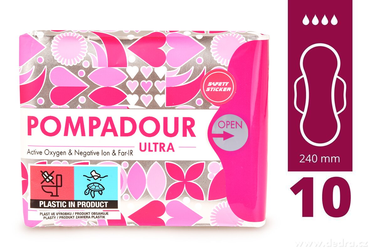 POMPADOUR® ULTRA | Ultra anionové vložky s křidélky | 10 ks + tester zdarma