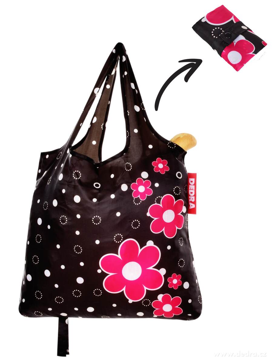 Nákupní skládací textilní taška, DAISY FLOWERS CITYBAG