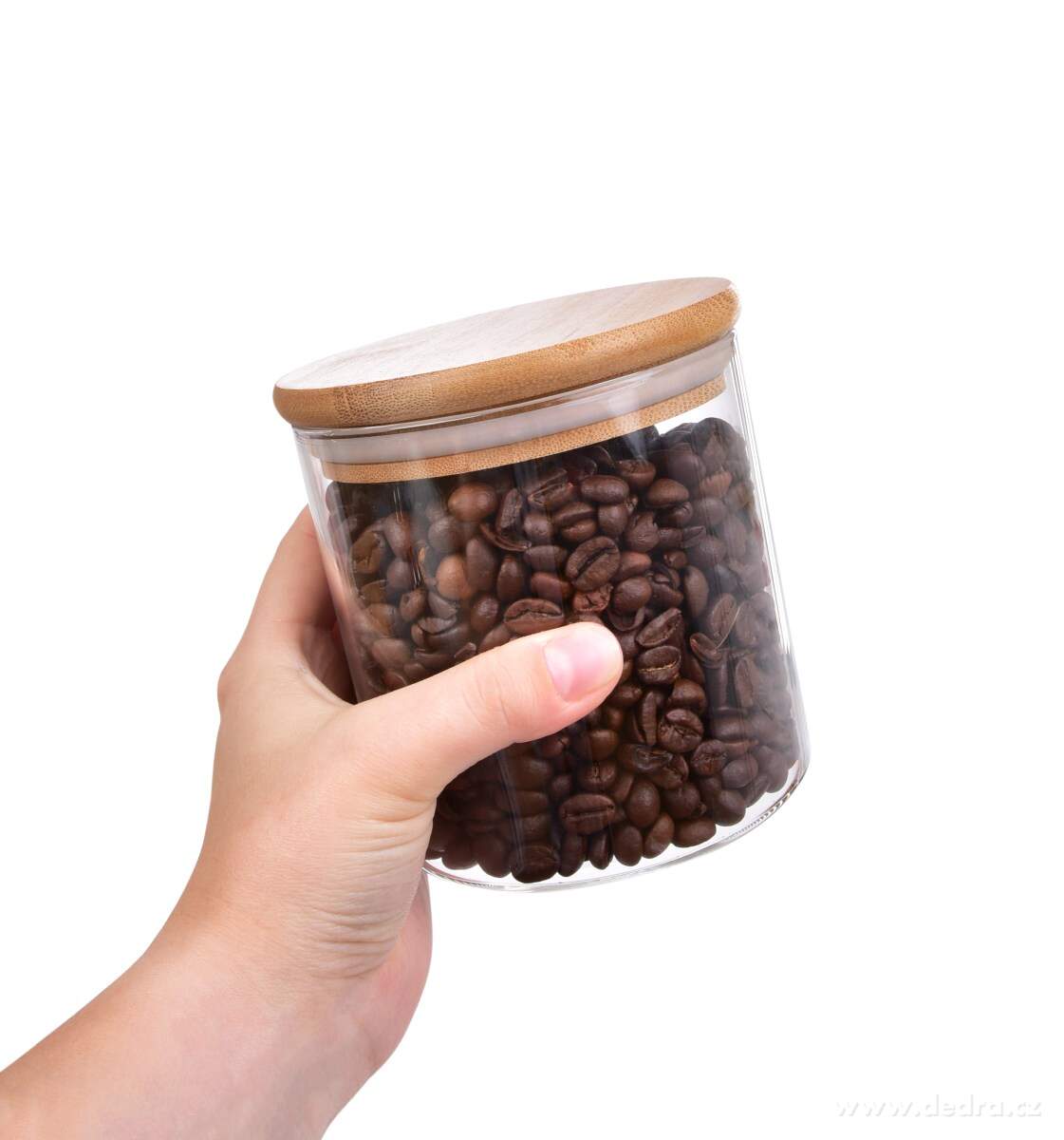 580 ml skleněná dóza s bambusovým víkem BAMBOO & BOROSIL GLASS GoEco®