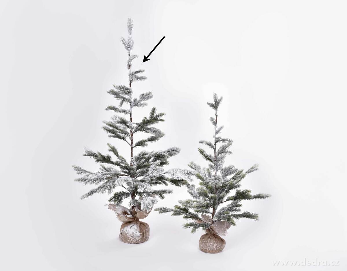 ZASNĚŽENÝ SMRK | zimní dekorace s jutovým podstavcem | 130 cm