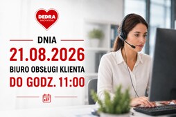 21.08.2026 Biuro Obsługi Klienta czynne do godz. 11:00