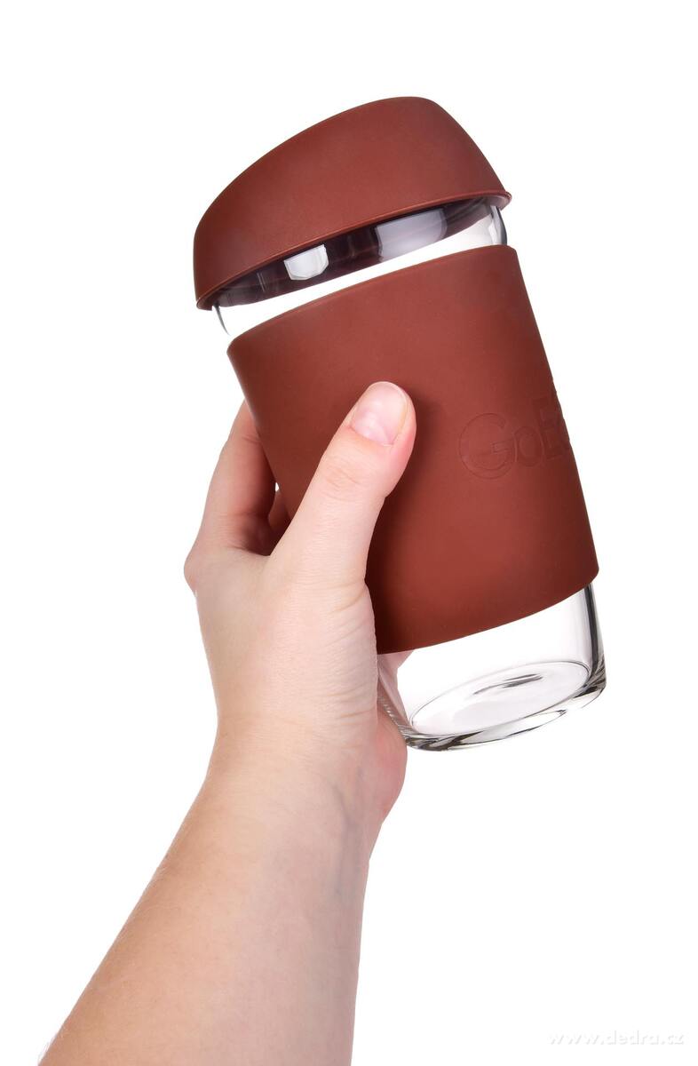 KELIMERO® | skleněný kelímek na kávu TO GO 500 ml | se silikonovým víčkem a manžetou