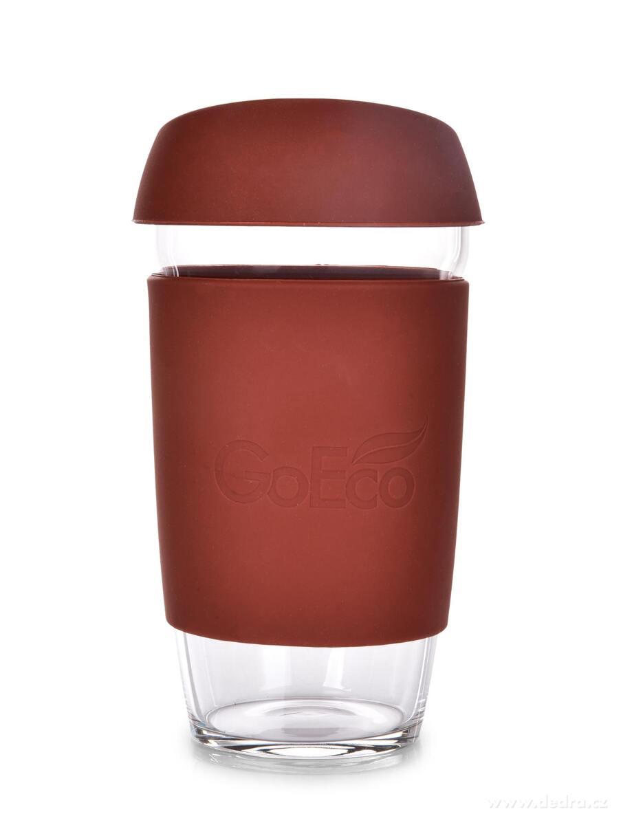 KELIMERO® | skleněný kelímek na kávu TO GO 500 ml | se silikonovým víčkem a manžetou