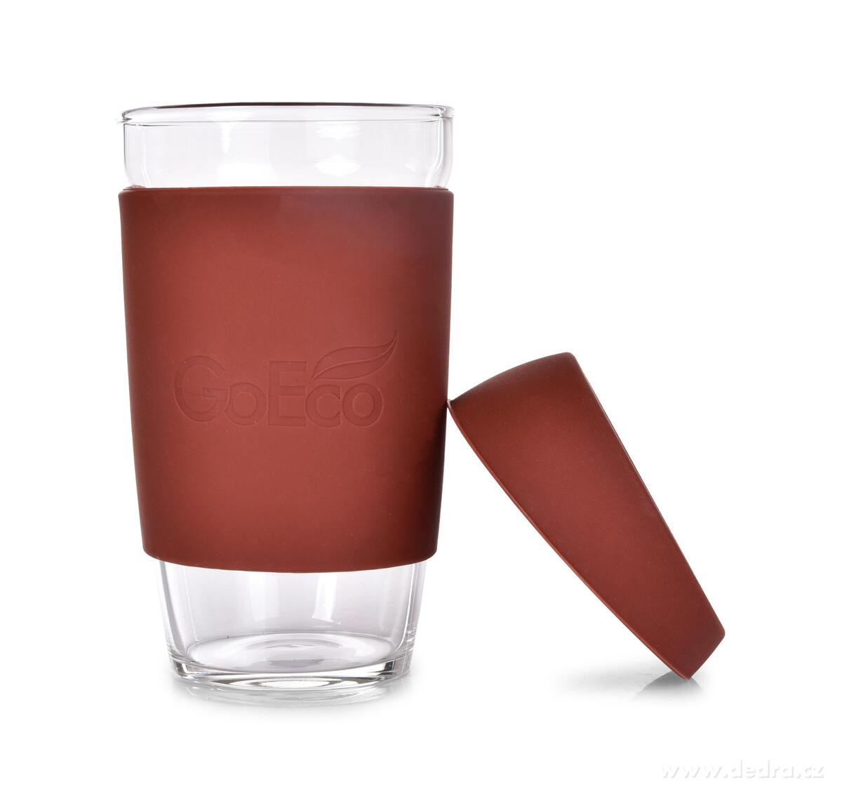 KELIMERO® | skleněný kelímek na kávu TO GO 500 ml | se silikonovým víčkem a manžetou