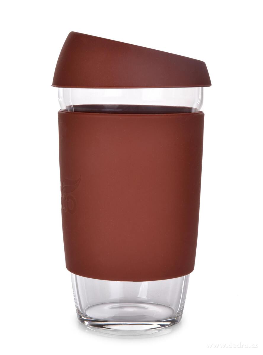 KELIMERO® | skleněný kelímek na kávu TO GO 500 ml | se silikonovým víčkem a manžetou