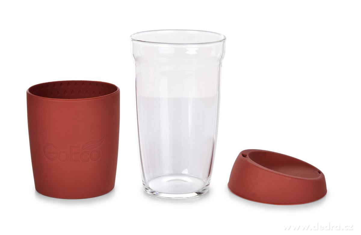 KELIMERO® | skleněný kelímek na kávu TO GO 500 ml | se silikonovým víčkem a manžetou