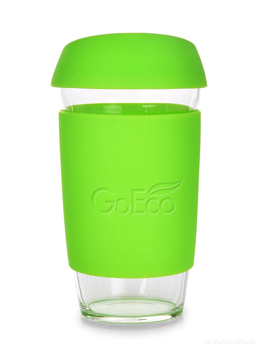 KELIMERO® | skleněný kelímek na kávu TO GO 500 ml | se silikonovým víčkem a manžetou | zelený
