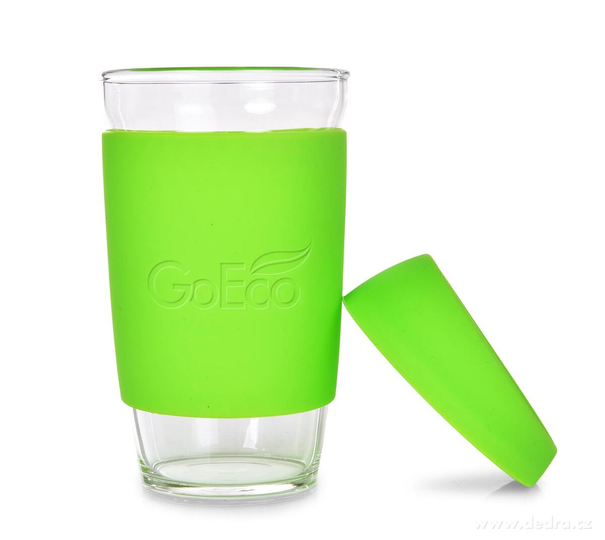 KELIMERO® sklenený kelímok na kávu 500 ml so silikónovým viečkom a manžetou TO GO