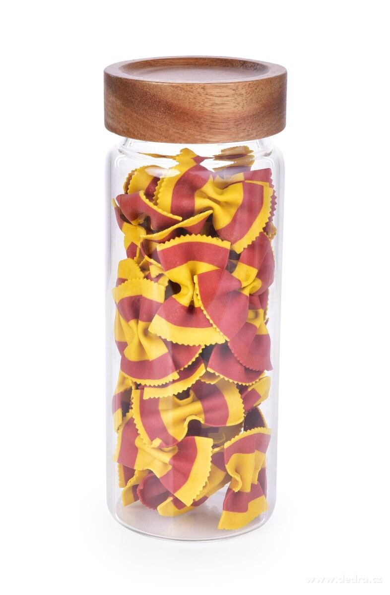 780 ml skleněná dóza s akáciovým víkem ACACIA & BOROSIL GLASS GoEco®