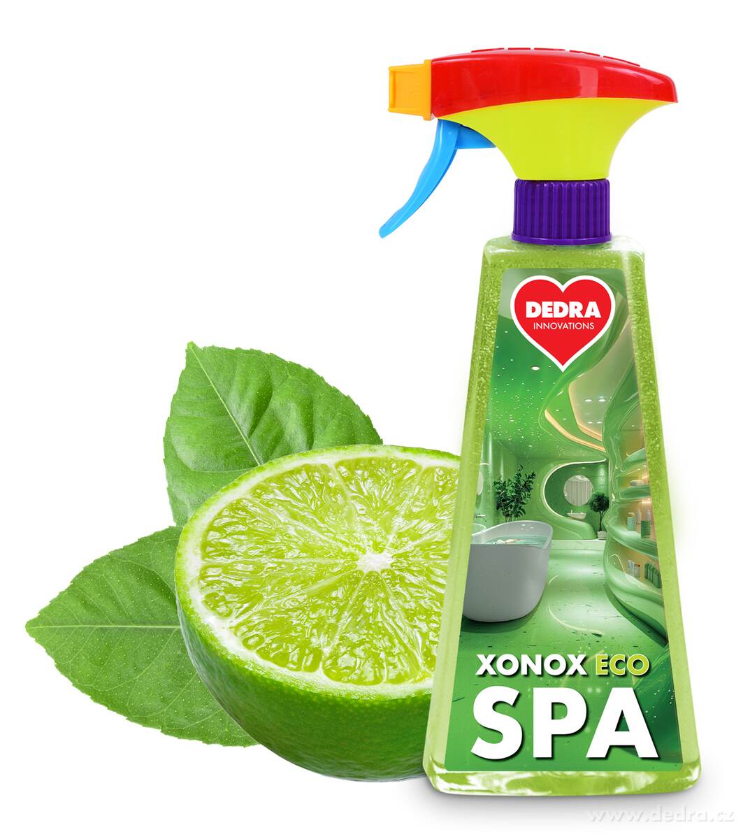 EKO čistič koupelen s vodoodpudivým efektem XONOX ECO SPA, nová limetka