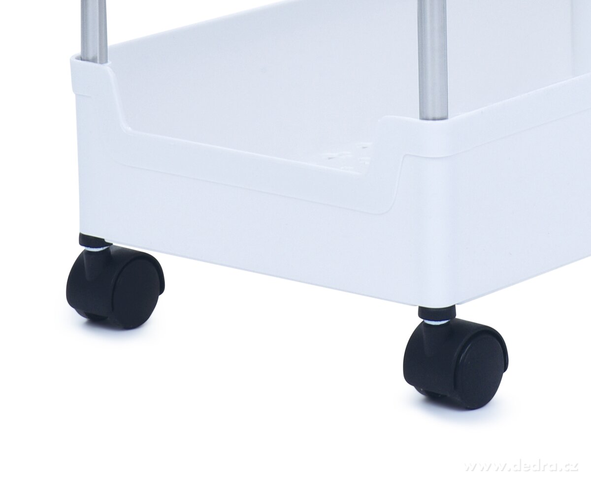Pojízdný regál SLIM STEEL 21 cm do úzkých prostor, 3 patrový
