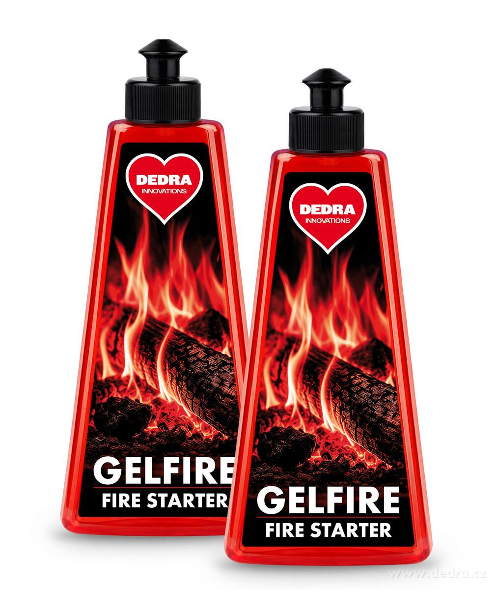 2× GELFIRE | Gelový podpalovač na grily a krby | 2× 500 ml