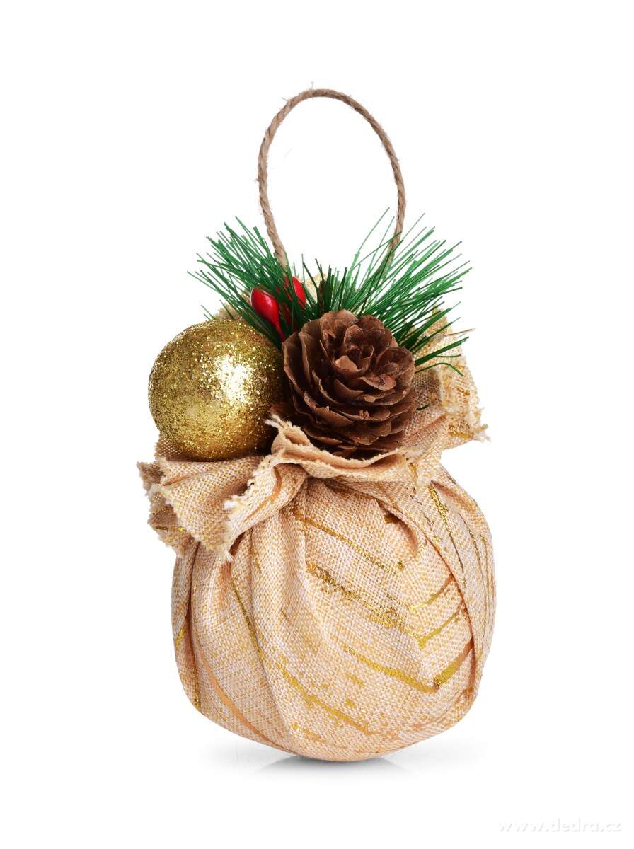 KOULE V REŽNÉM KABÁTKU | sada vánočních ozdob s přízdobou | 3 ks × 6 cm