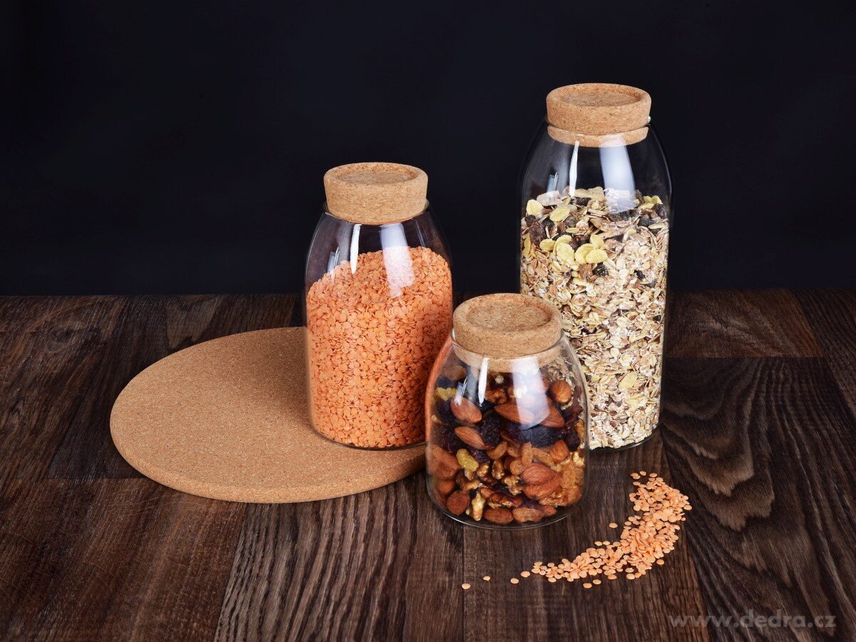 BOROSIL | 1150 ml | skleněná dóza na potraviny s korkovým víkem