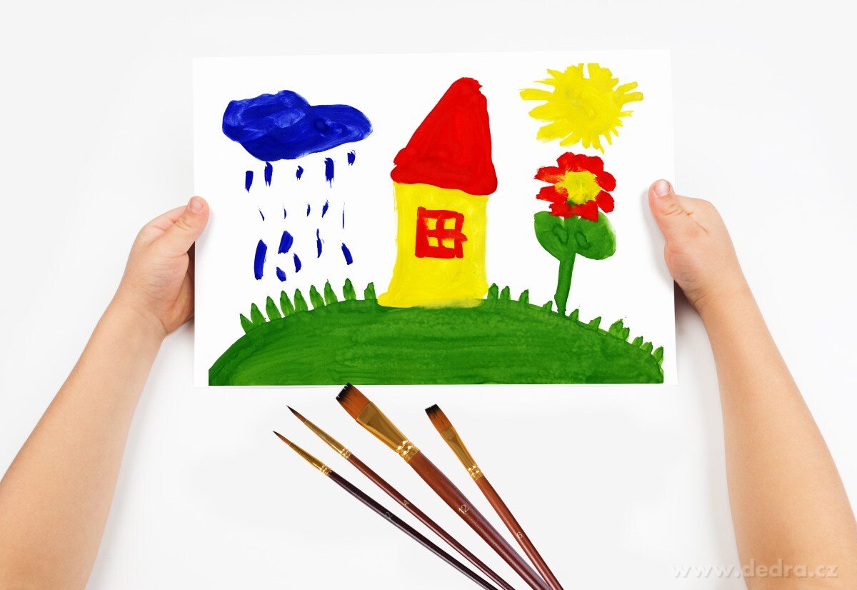 6 ks sada uměleckých štětců s dřevěnou rukojetí a zlatými syntetickými vlákny