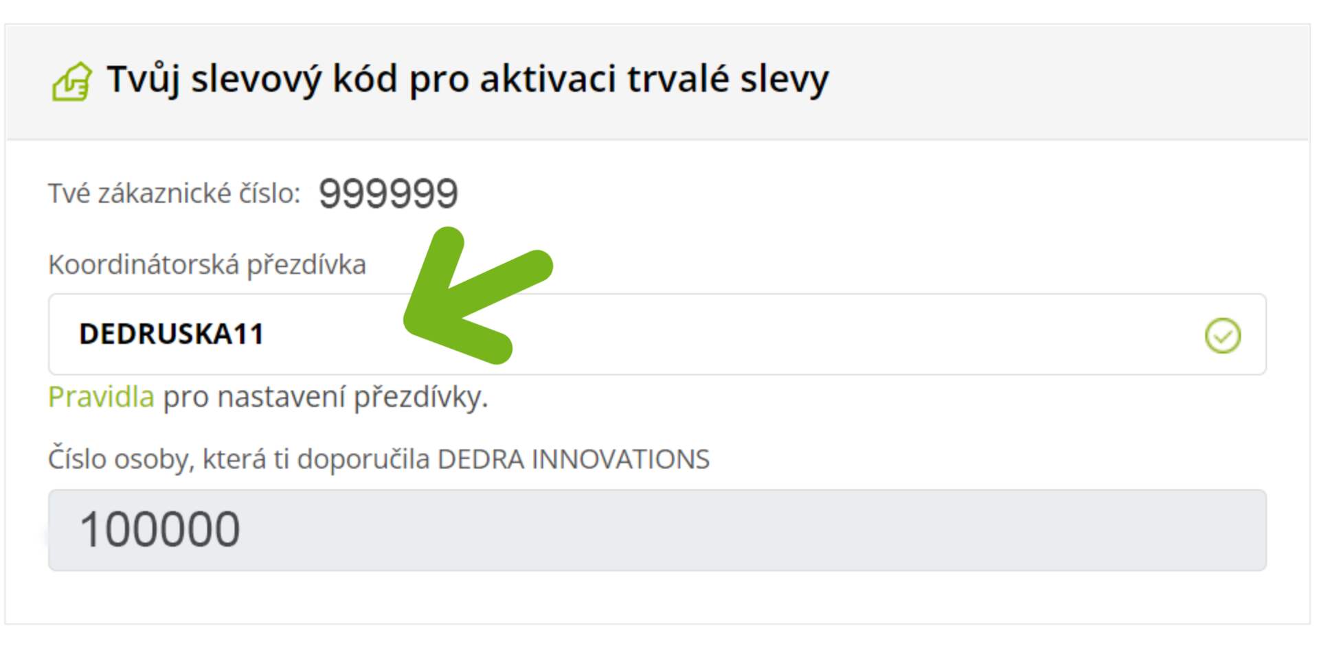 Přezdívku zadej v nastavení profilu