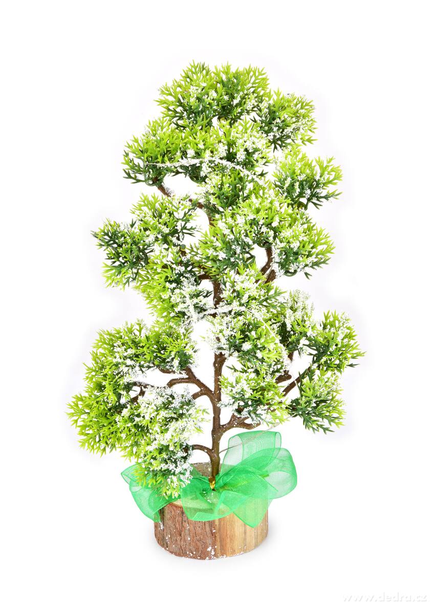 ZASNĚŽENÝ LED STROMEČEK | svítící dekorace s dřevěným podstavcem | 26 cm