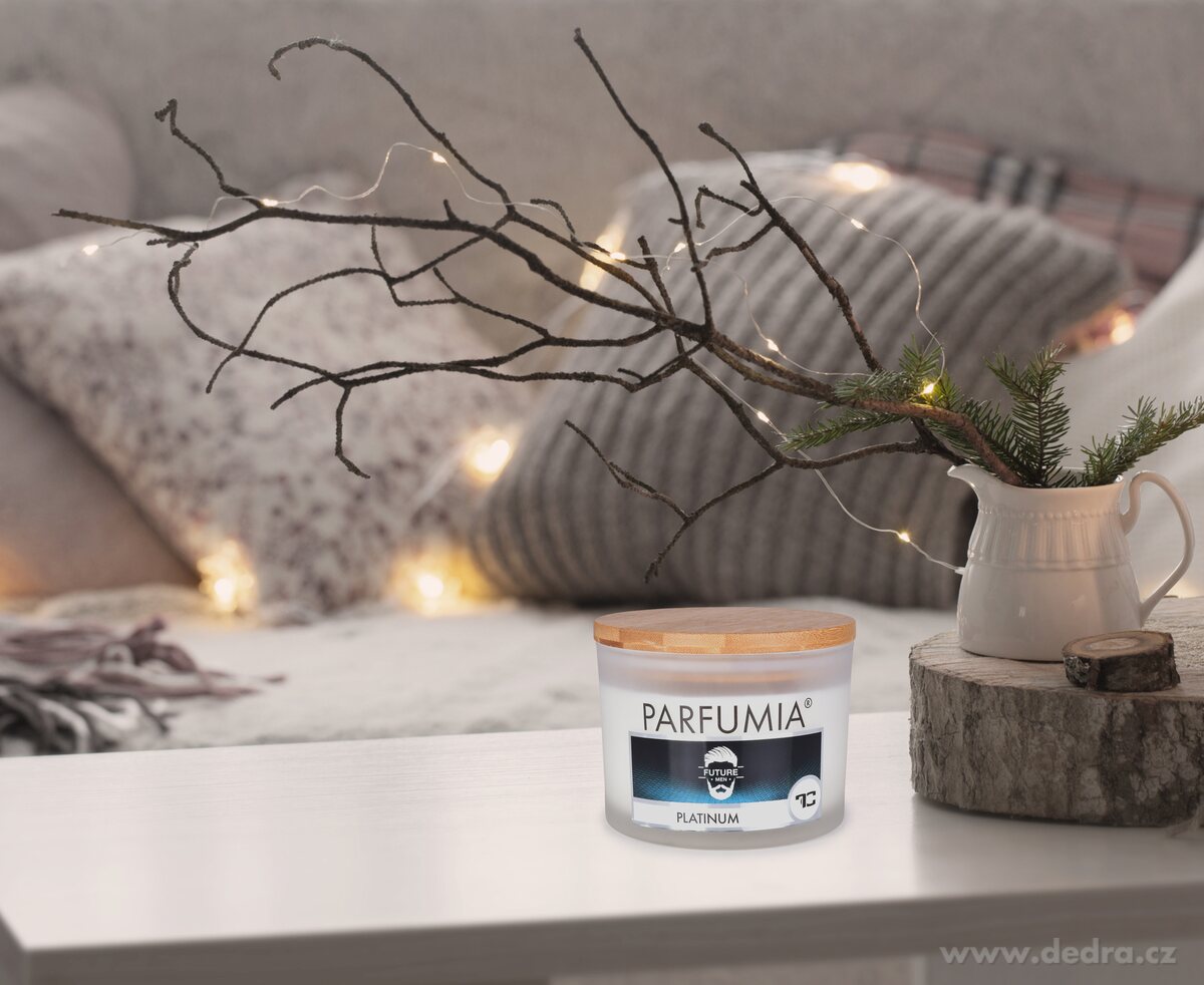 400 ml sójová vonná eko-svíce, 2 knoty, PLATINUM, PARFUMIA®