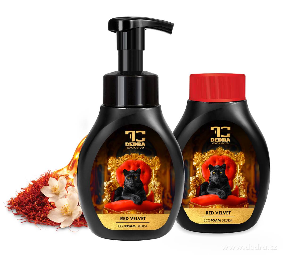 RED VELVET | šetrné pěnové mýdlo na ruce & tělo | 2×300 ml | výhodná sada 2 ks