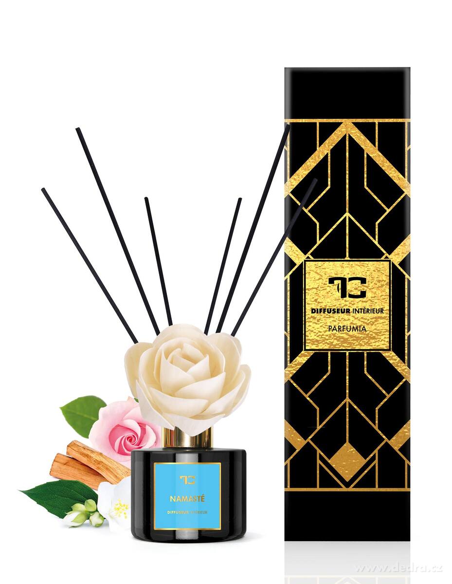 NAMASTÉ | difuzér s FLOW květinou & tyčinkami | PARFUMIA® | 200 ml
