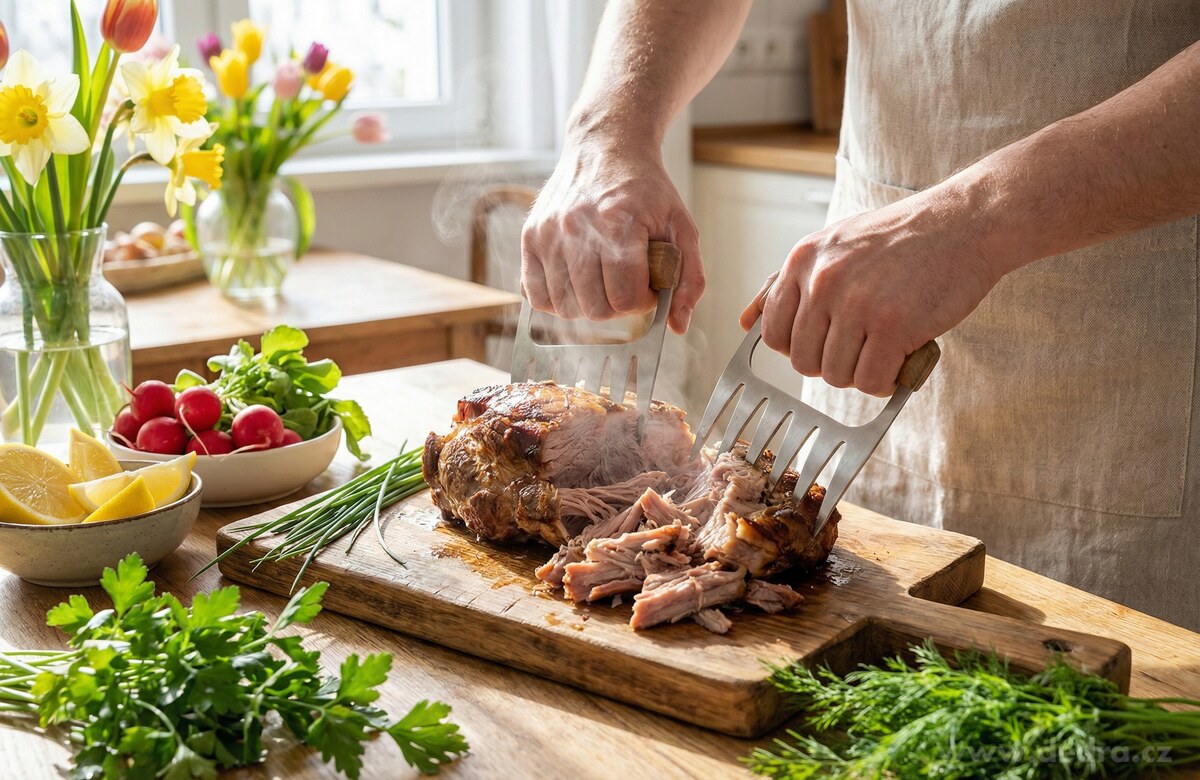 DRAPÁTOR | Masový dráp s dřevěnou rukojetí | Na trhané maso & grilování
