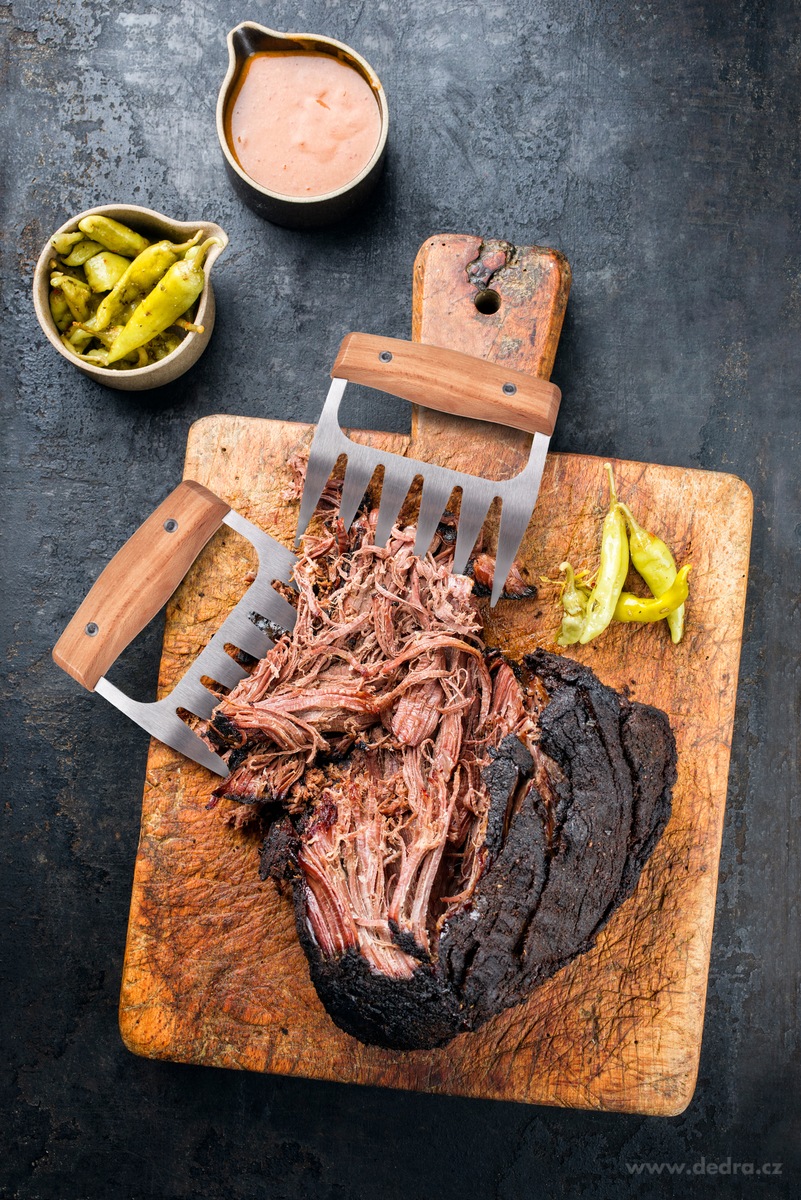 DRAPÁTOR | Masový dráp s dřevěnou rukojetí | Na trhané maso & grilování