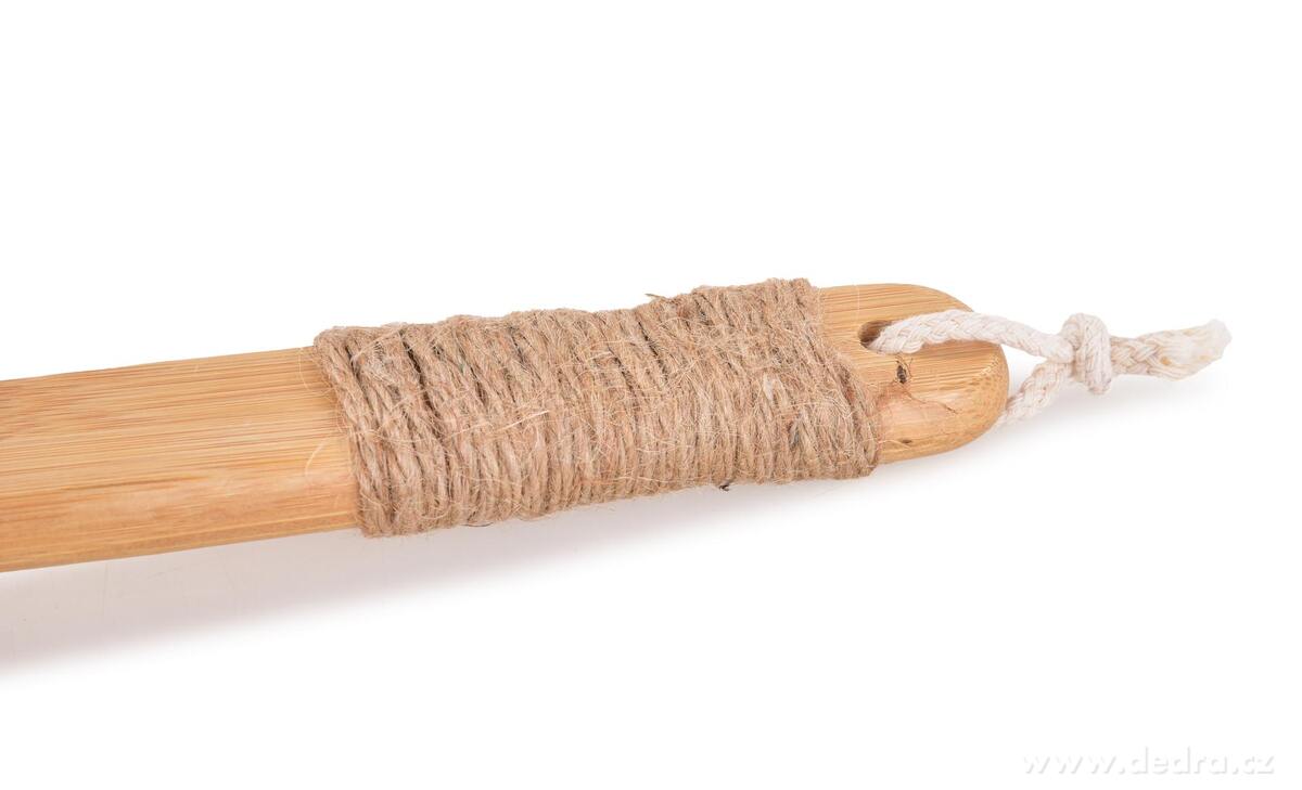 GoEco® | 2v1 oboustranný masážní kartáč na mytí | přírodní štětinky & dřevěné masážní hroty | délka 40 cm