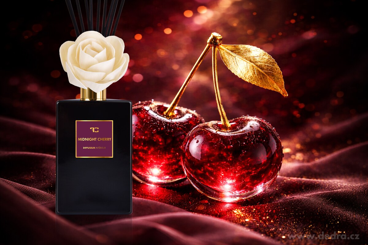 MIDNIGHT CHERRY | XL difuzér s FLOW květinou & tyčinkami | PARFUMIA® | 500 ml