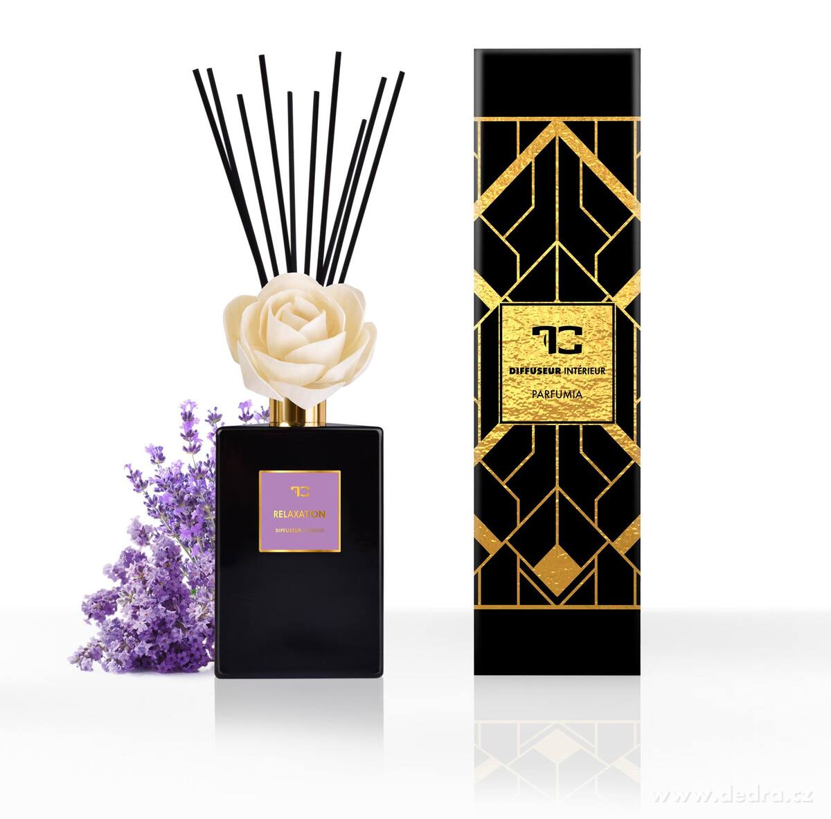 RELAXATION | XL difuzér s FLOW květinou & tyčinkami | PARFUMIA® | 500 ml