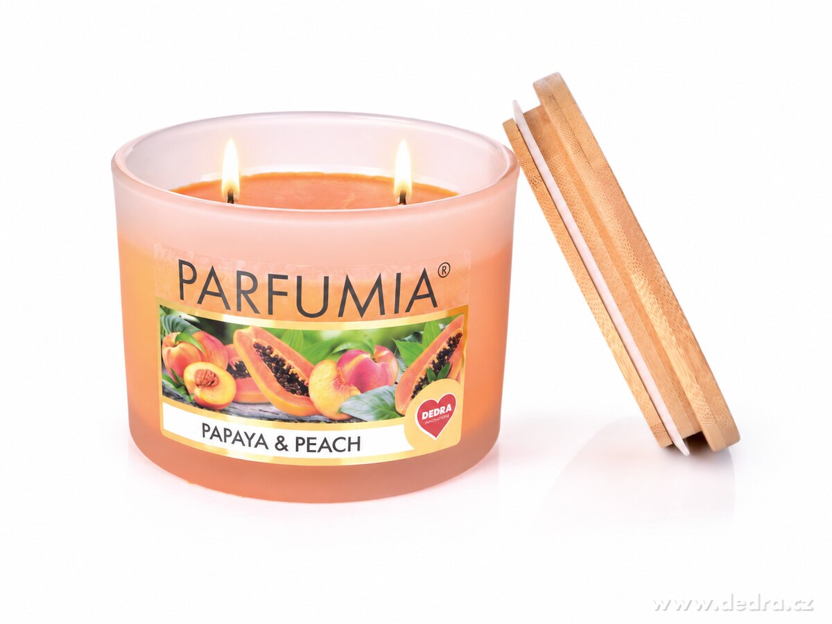 PAPAYA & PEACH | dvouknotová sójová svíčka PARFUMIA® | 400 ml