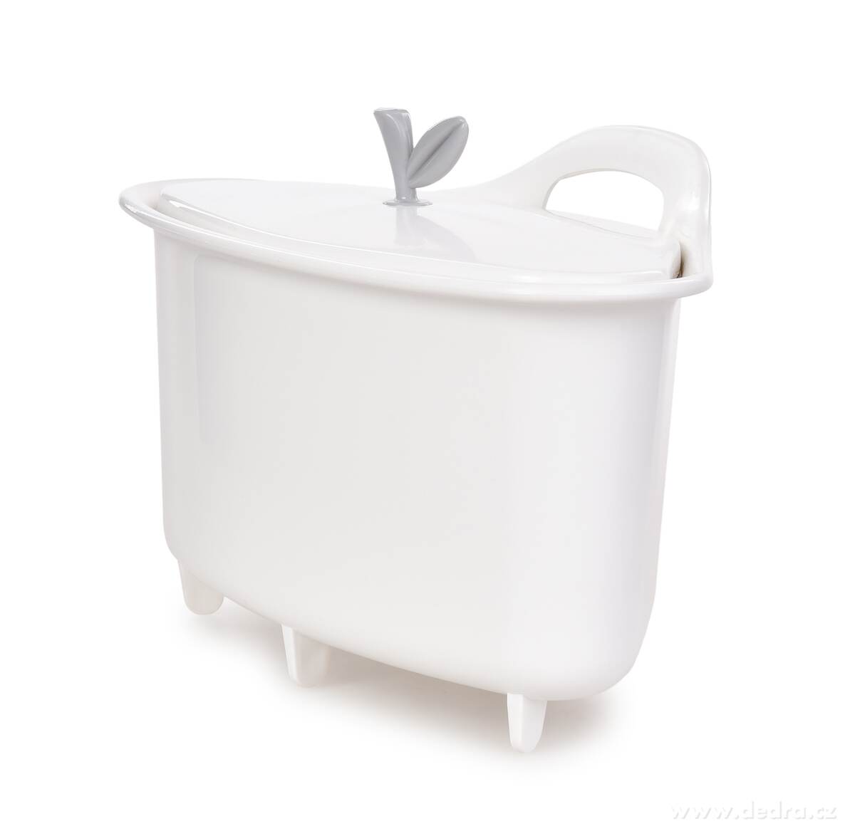 PRAKTIK | odkapávač na příbory & kuchyňské náčiní | s víkem & madlem bílý