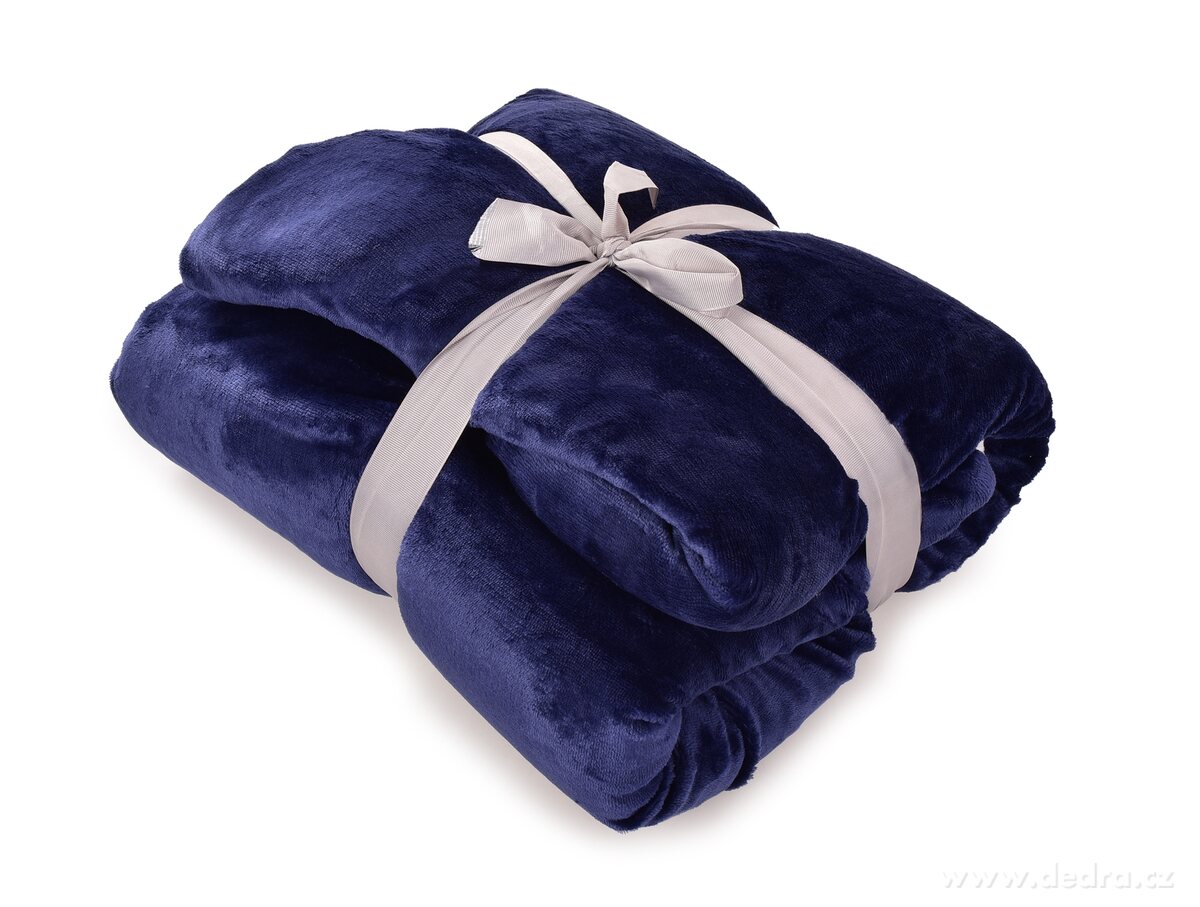 LAGOON DREAM | dvouvrstvá luxusní přikrývka 150 × 200 cm | LAGOON VELVET & hebká imitace beránka | tmavě modrá