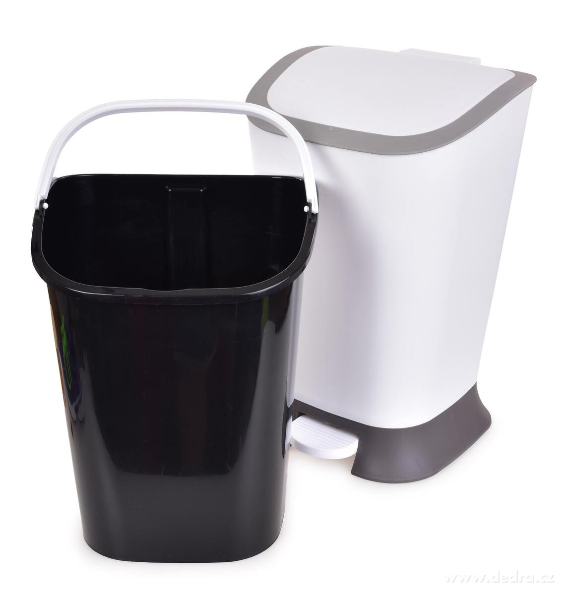 PRAKTIK | 11 L | nášlapný odpadkový koš s víkem bílý
