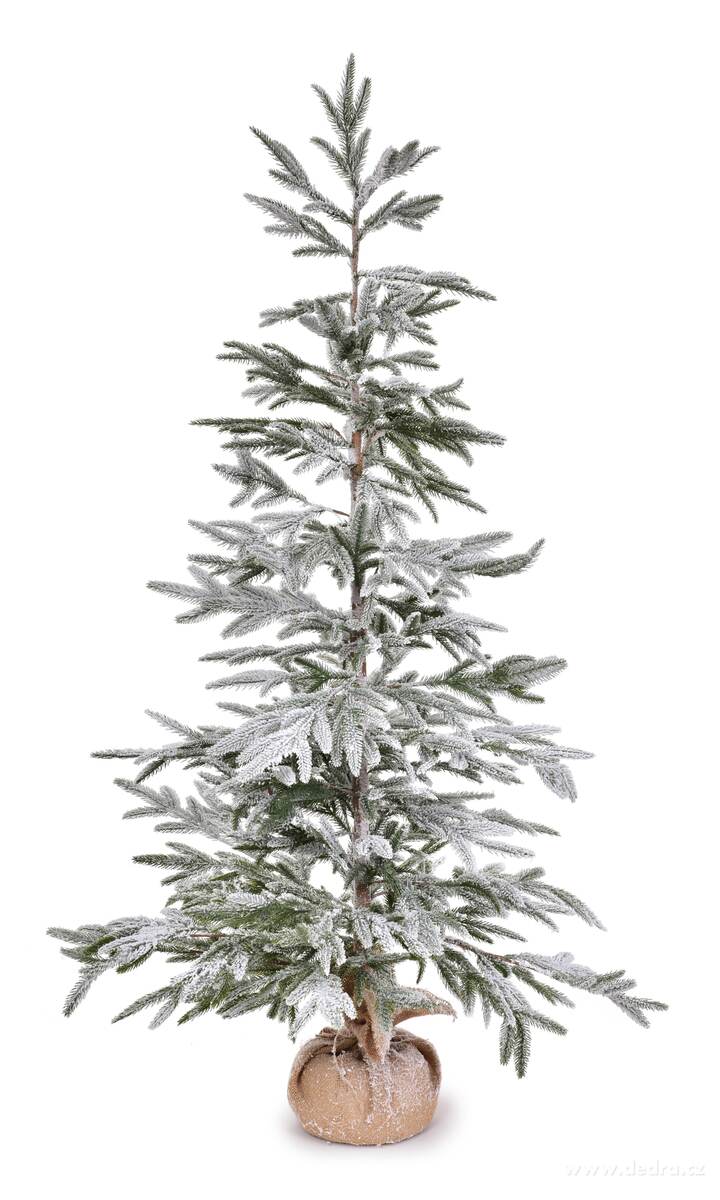 LESNÍ TICHO | zasněžený smrk na jutovém podstavci | 160 cm