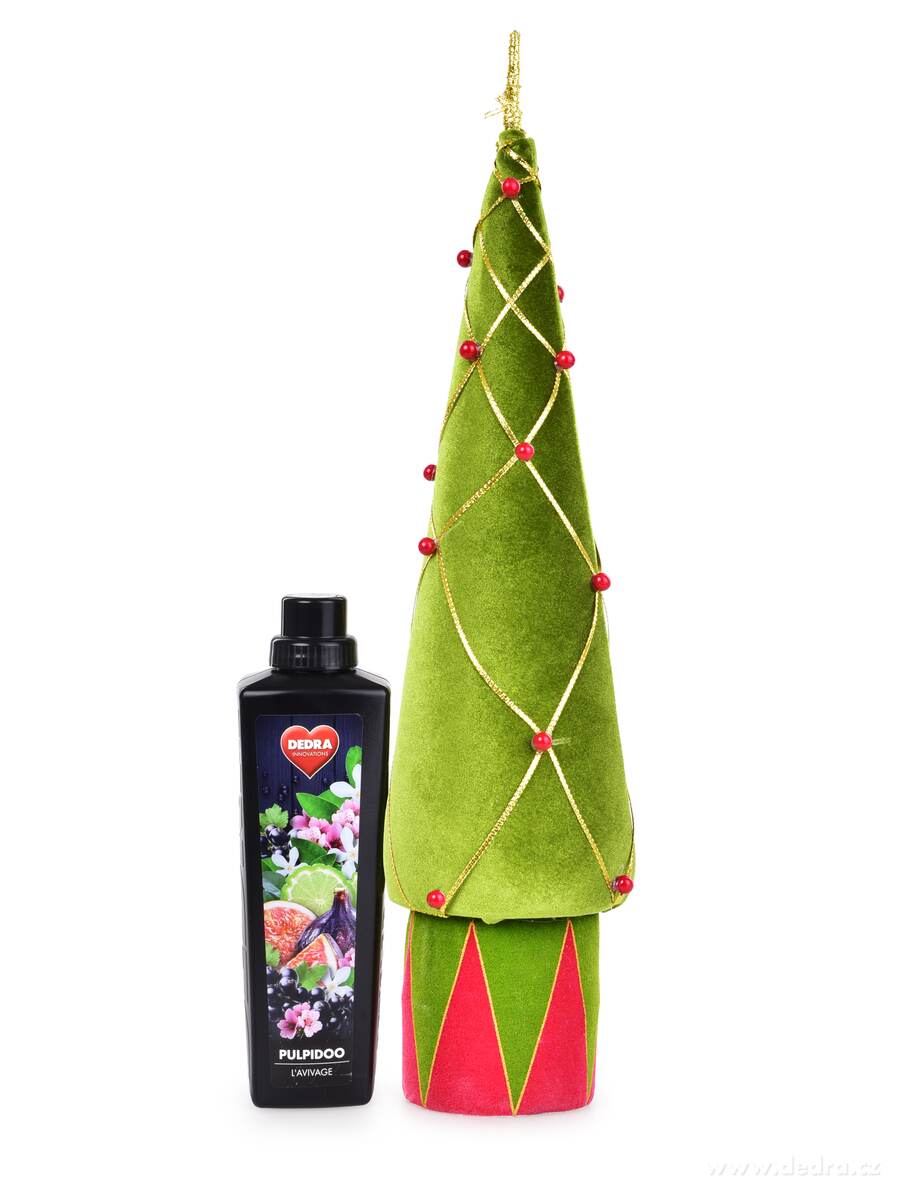 SVÁTEČNÍ HARLEKÝN | velurový kuželový stromek | 55 cm