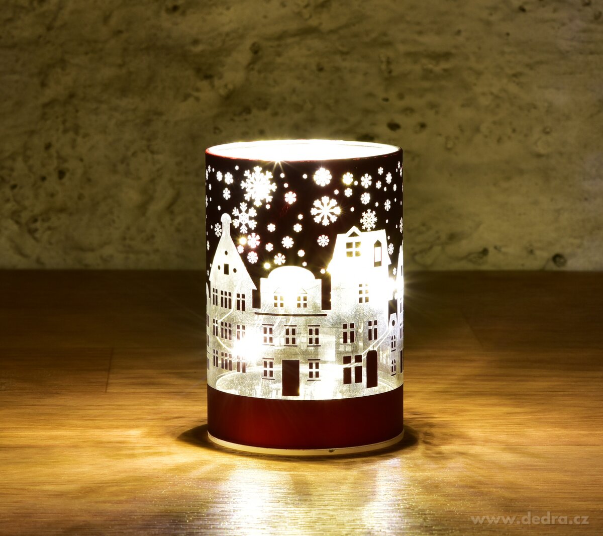 10 cm skleněný svícen s led osvětlením