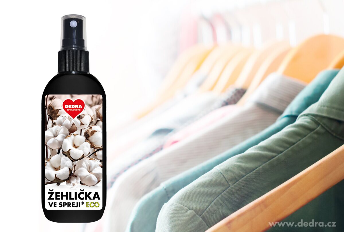 ECO žehlička ve spreji® | WHITE COTTON | na vyrovnání skladů a záhybů na oblečení